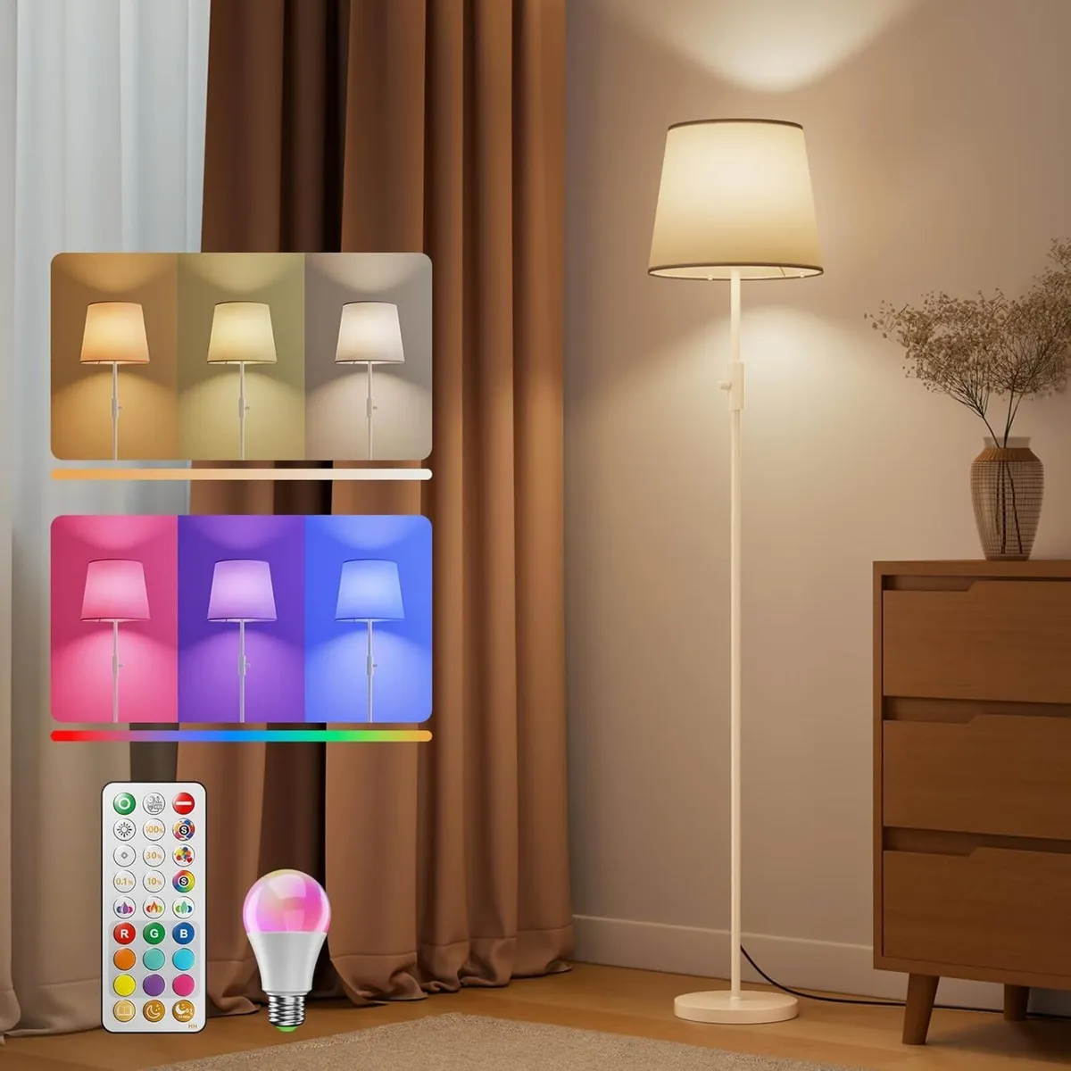 LED Floor Lamp for Living Room Dimmable Standing - Image 1