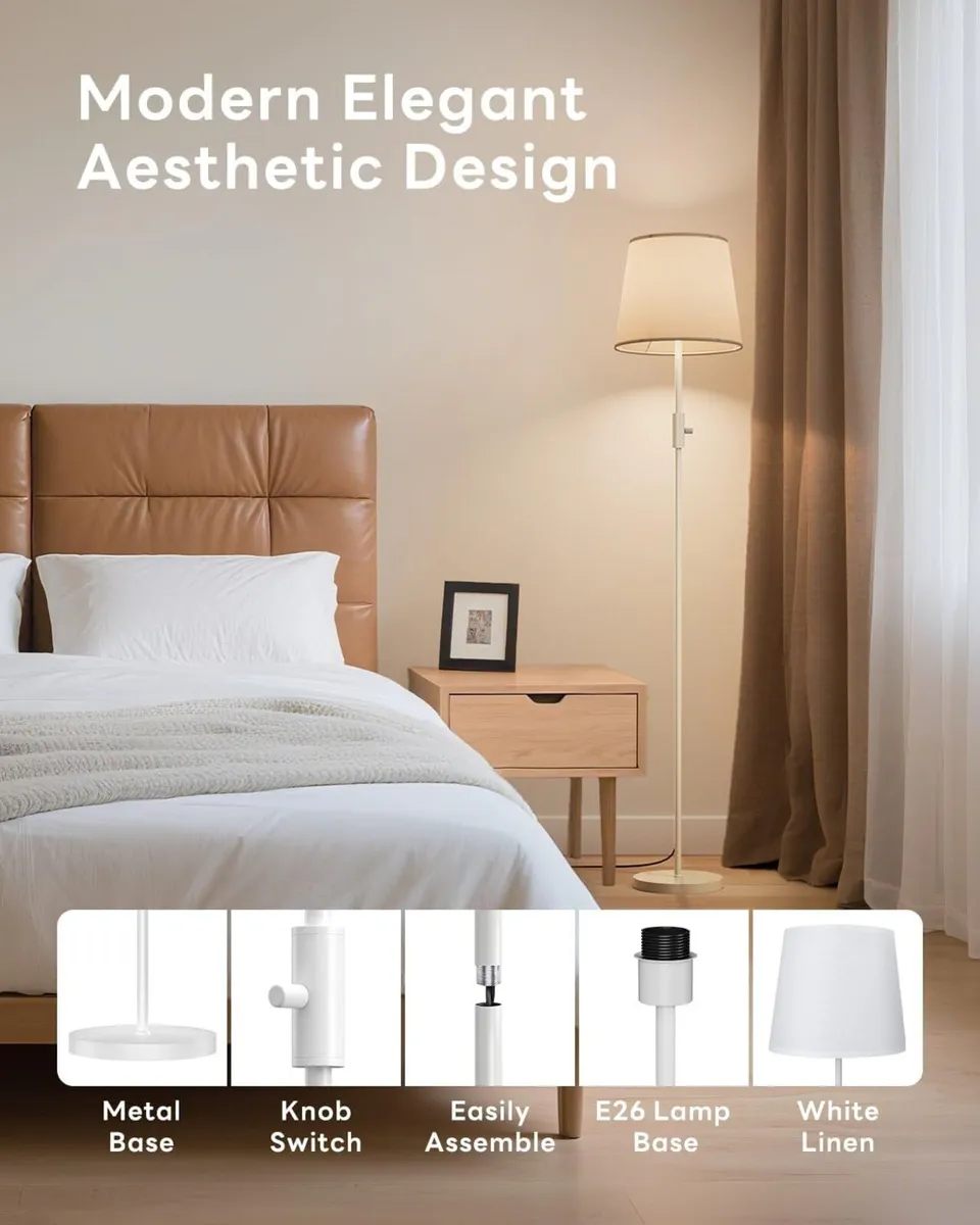 LED Floor Lamp for Living Room Dimmable Standing - Image 2