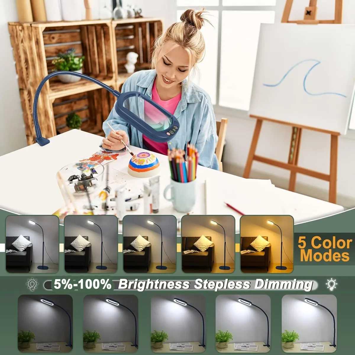 10X Rectangular Magnifying Glass with Light and - Image 4