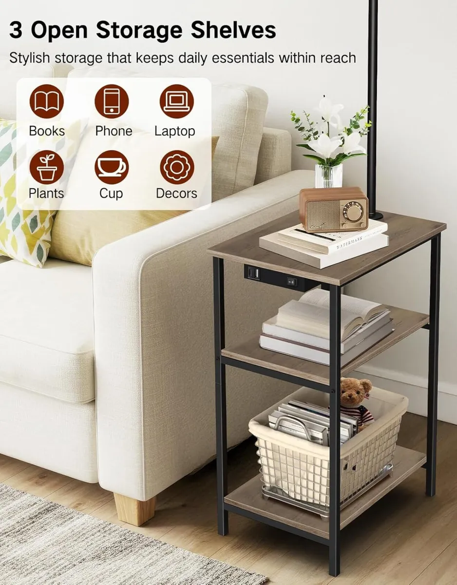 Floor Lamp with Table 2 Drawers Remote Side End - Image 4