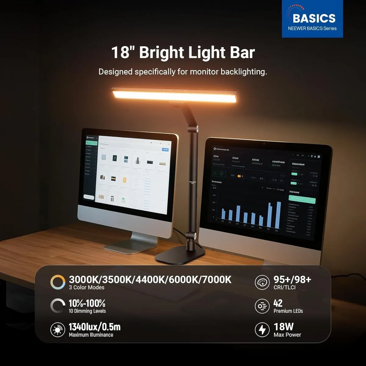 NEEWRE Basics 18 LED Video Light Bar with Base - Image 2