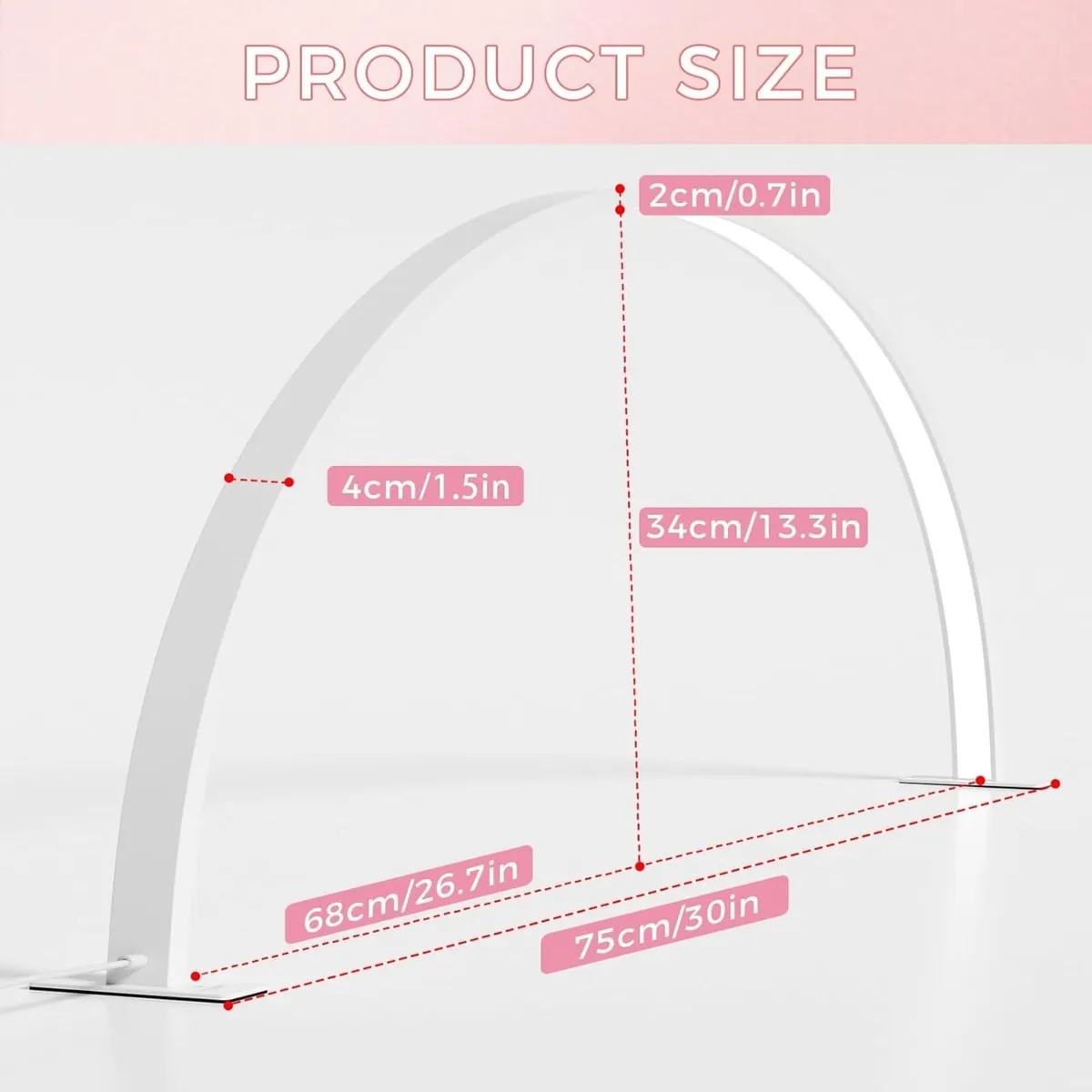 30in Half Moon Lamp 39W Nail Desk Lumen LED Lash - Image 2