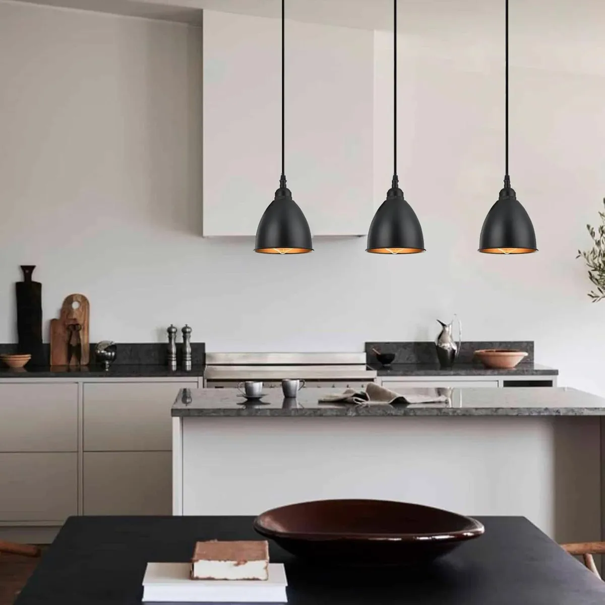 3-Lights Kitchen Island Pendant Light Industrial - Image 2