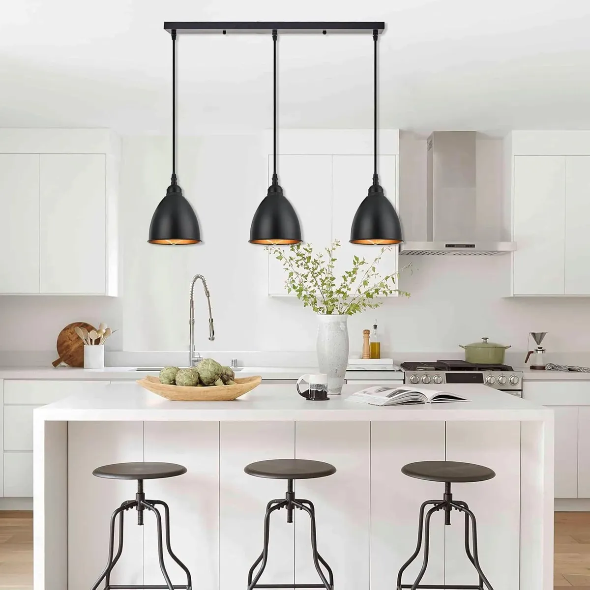 3-Lights Kitchen Island Pendant Light Industrial - Image 4
