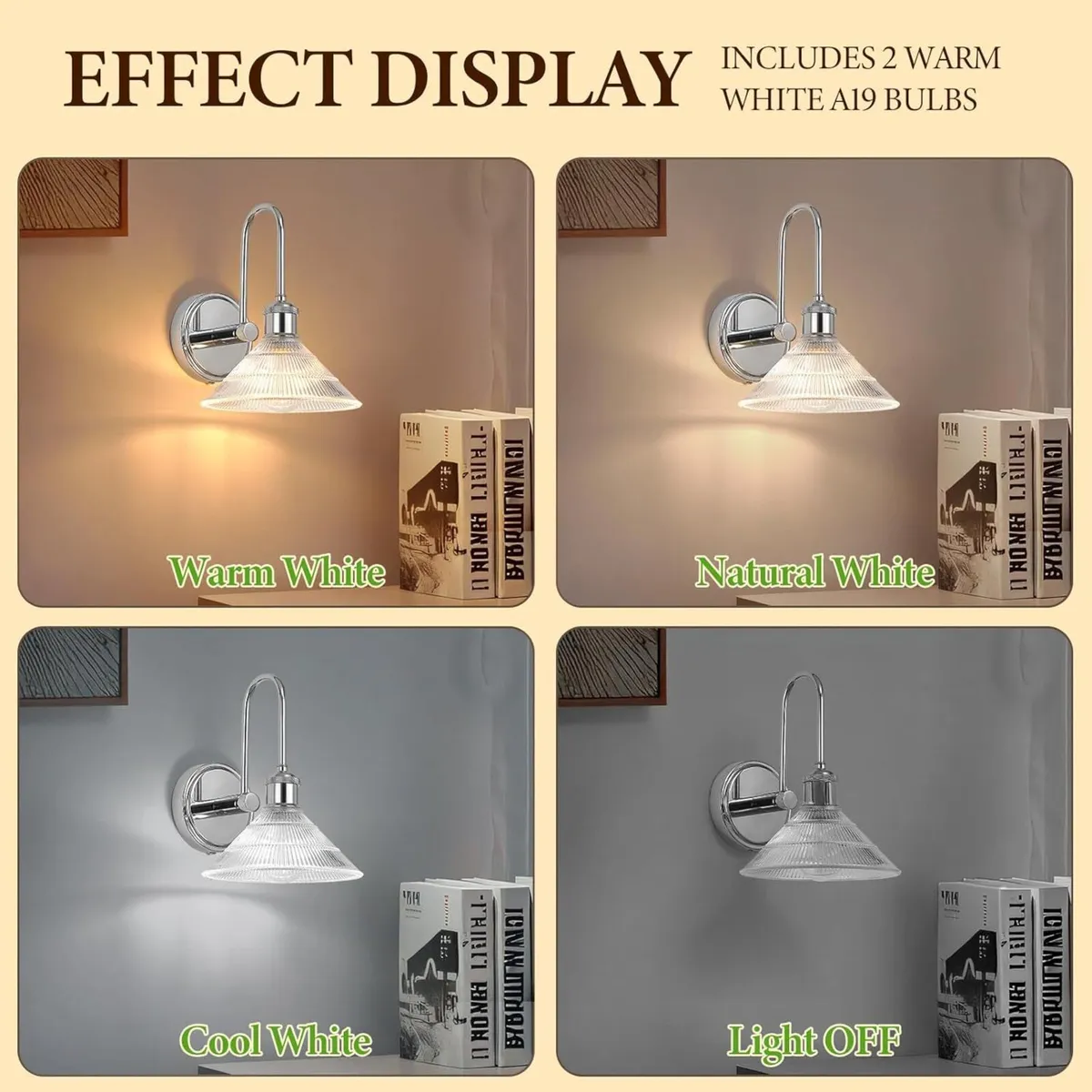 Wall Sconce Set of 2 Chrome Vintage Light - Image 2