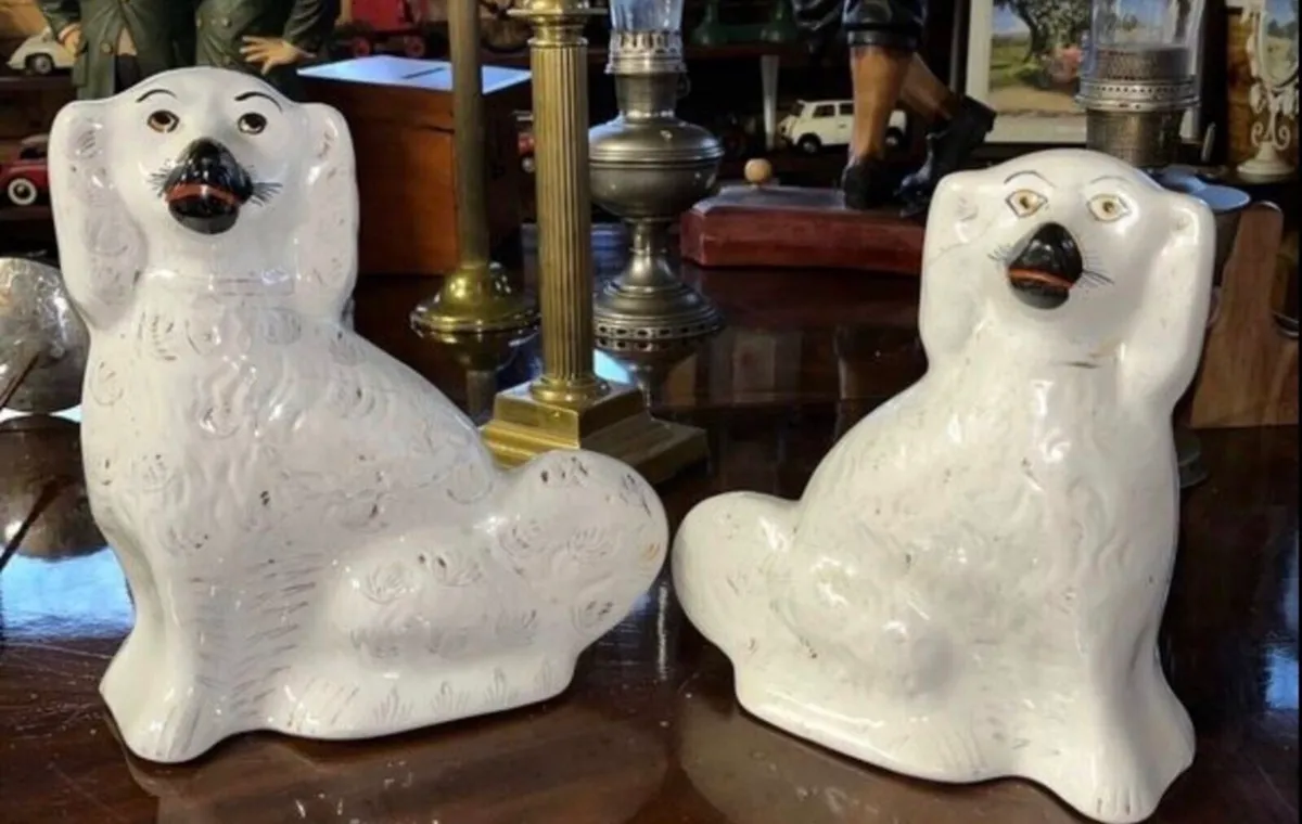 Antique fireside Staffordshire Dogs - Image 1