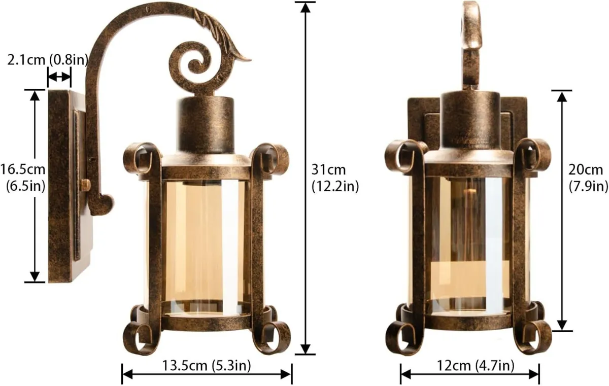 Rustic Interior Amber Glass Wall Sconce 2-Pack - Image 2