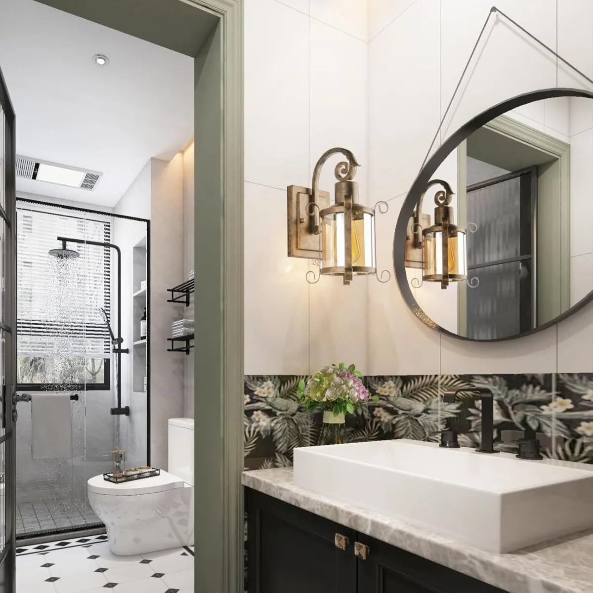 Rustic Interior Amber Glass Wall Sconce 2-Pack - Image 3