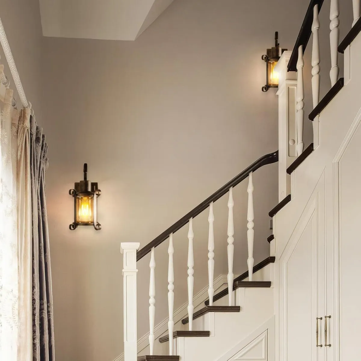 Rustic Interior Amber Glass Wall Sconce 2-Pack - Image 4