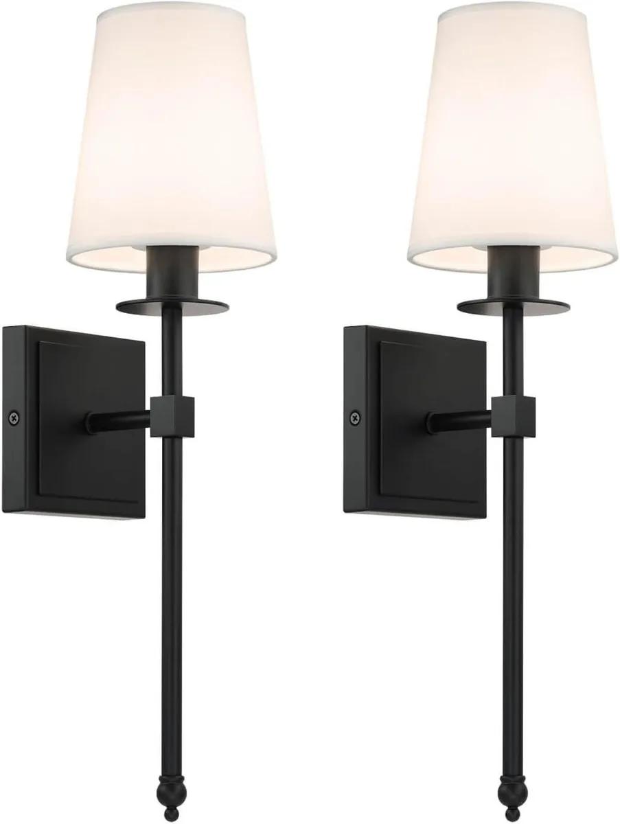 XiNBEi Wall Lamps Set of 2 Vintage Black Sconces - Image 1