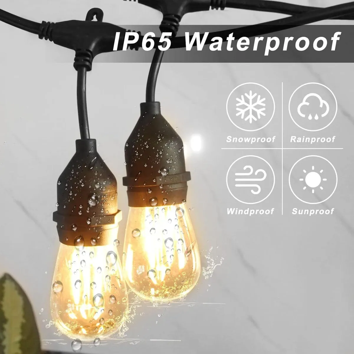 98FT Outdoor String Lights Mains Powered 32 Pcs - Image 4