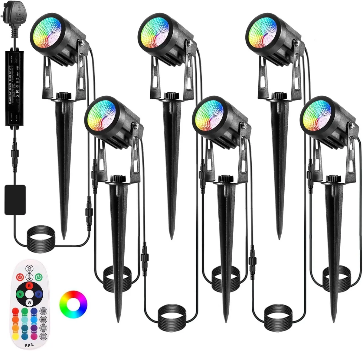Garden Spotlights Mains Color Changing Outdoor - Image 1