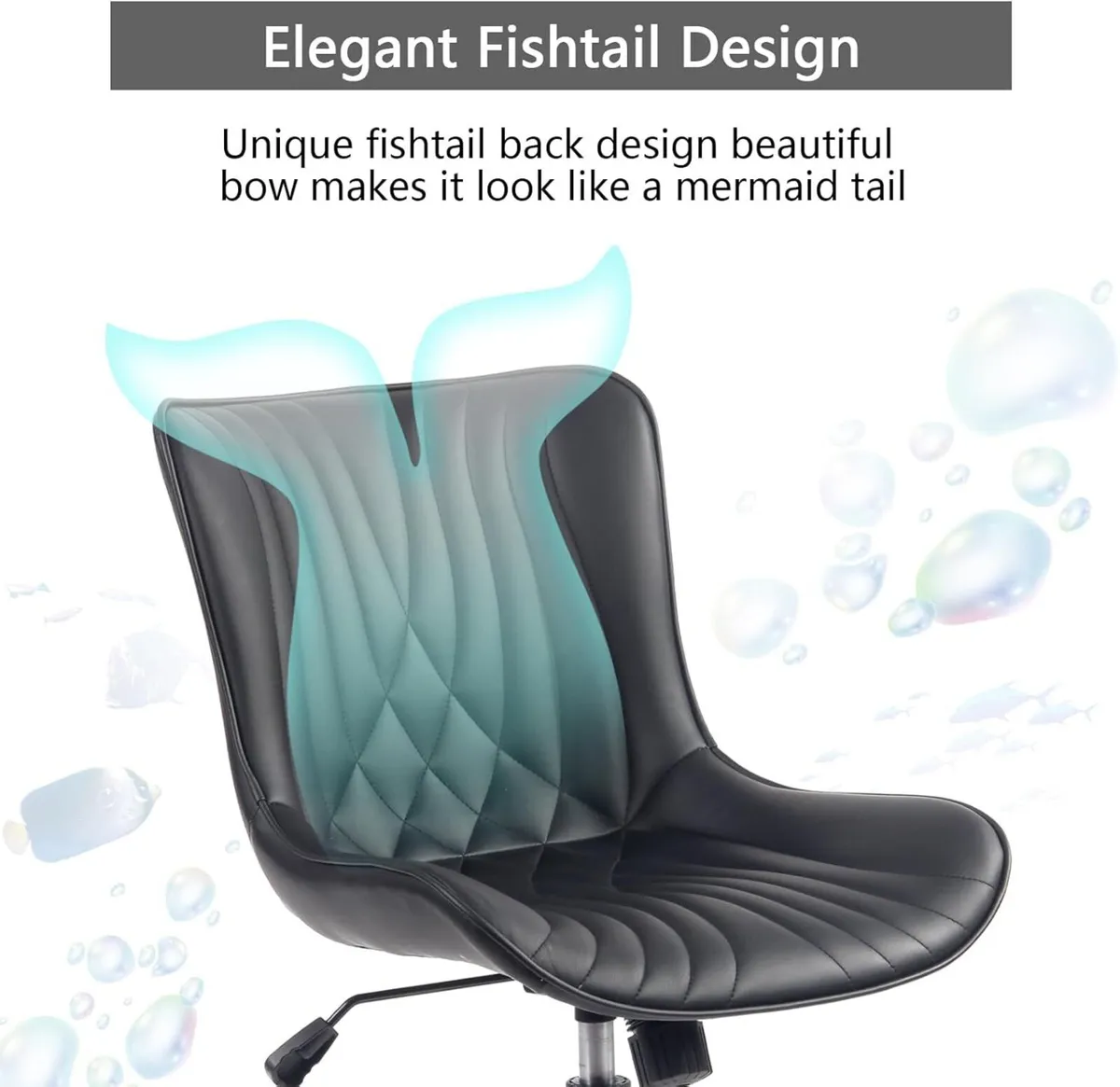 Office Chair Adjustable Ergonomic Desk Armless PU - Image 3