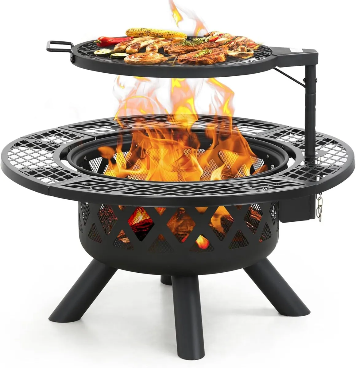 Outdoor Fire Pits Wood Pit with Grill Grate - Image 1