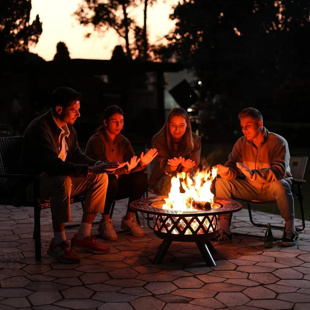 Outdoor Fire Pits Wood Pit with Grill Grate - Image 2