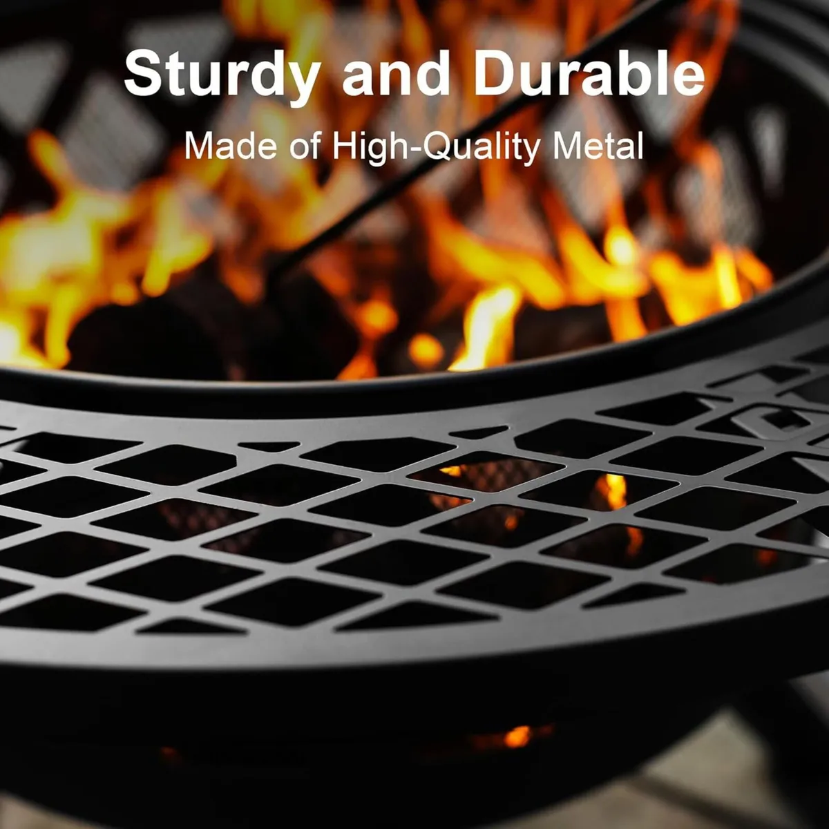 Outdoor Fire Pits Wood Pit with Grill Grate - Image 4