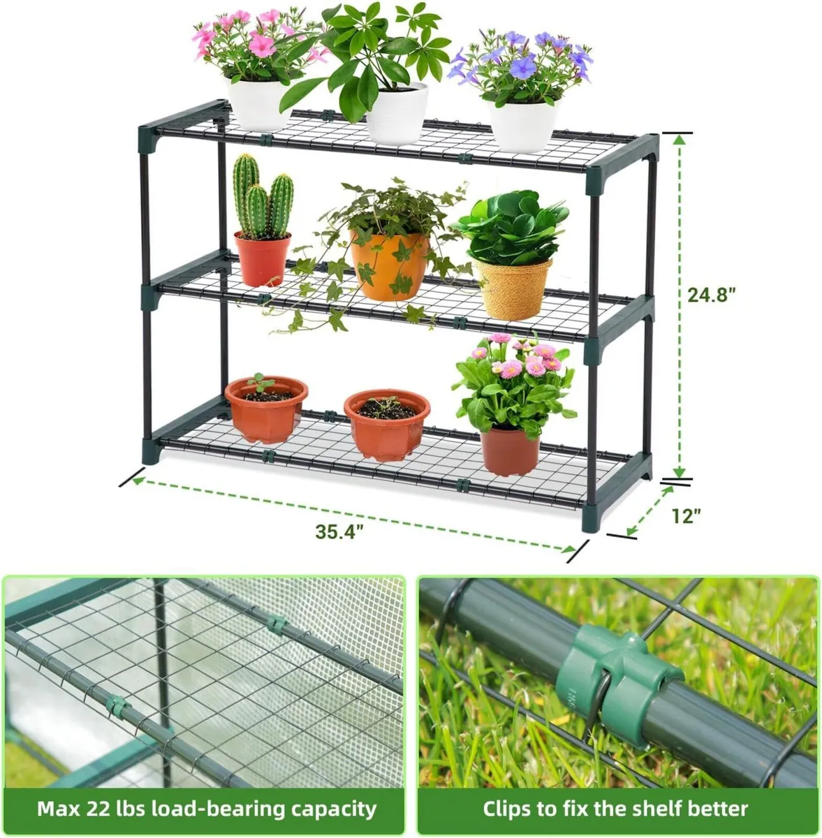 Lean to Greenhouse with Free Shelving unit - Image 3