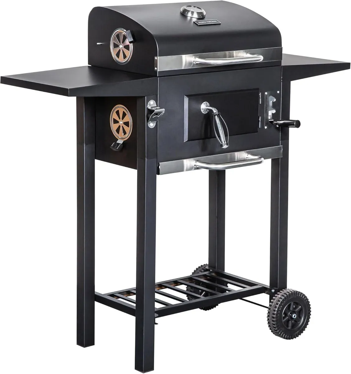 Large Charcoal BBQ in Black Outdoor Smoker - Image 1