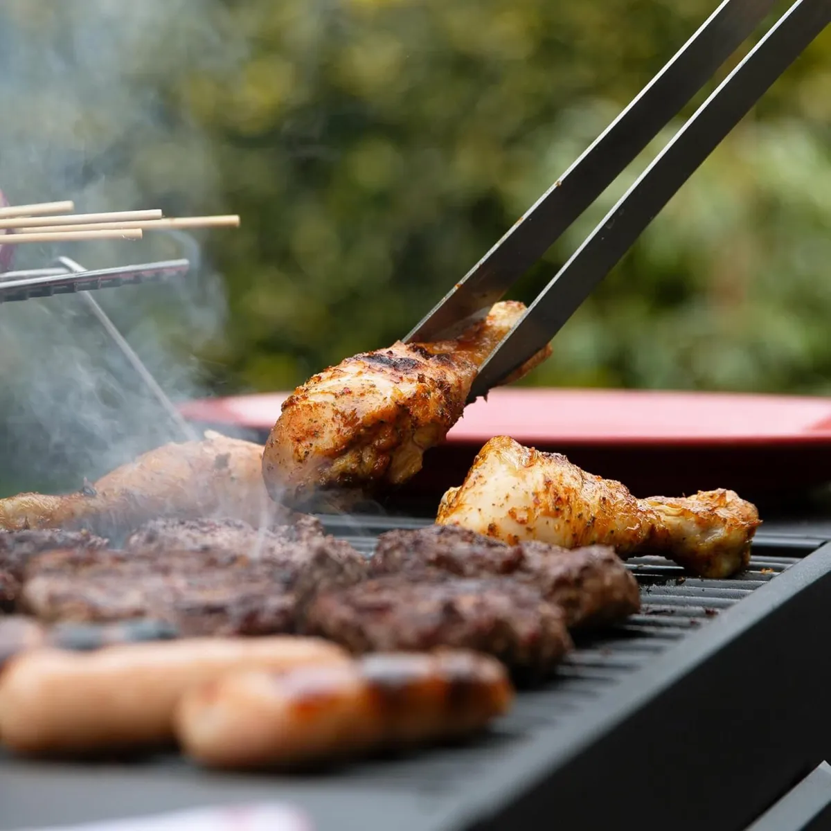 Large Charcoal BBQ in Black Outdoor Smoker - Image 2