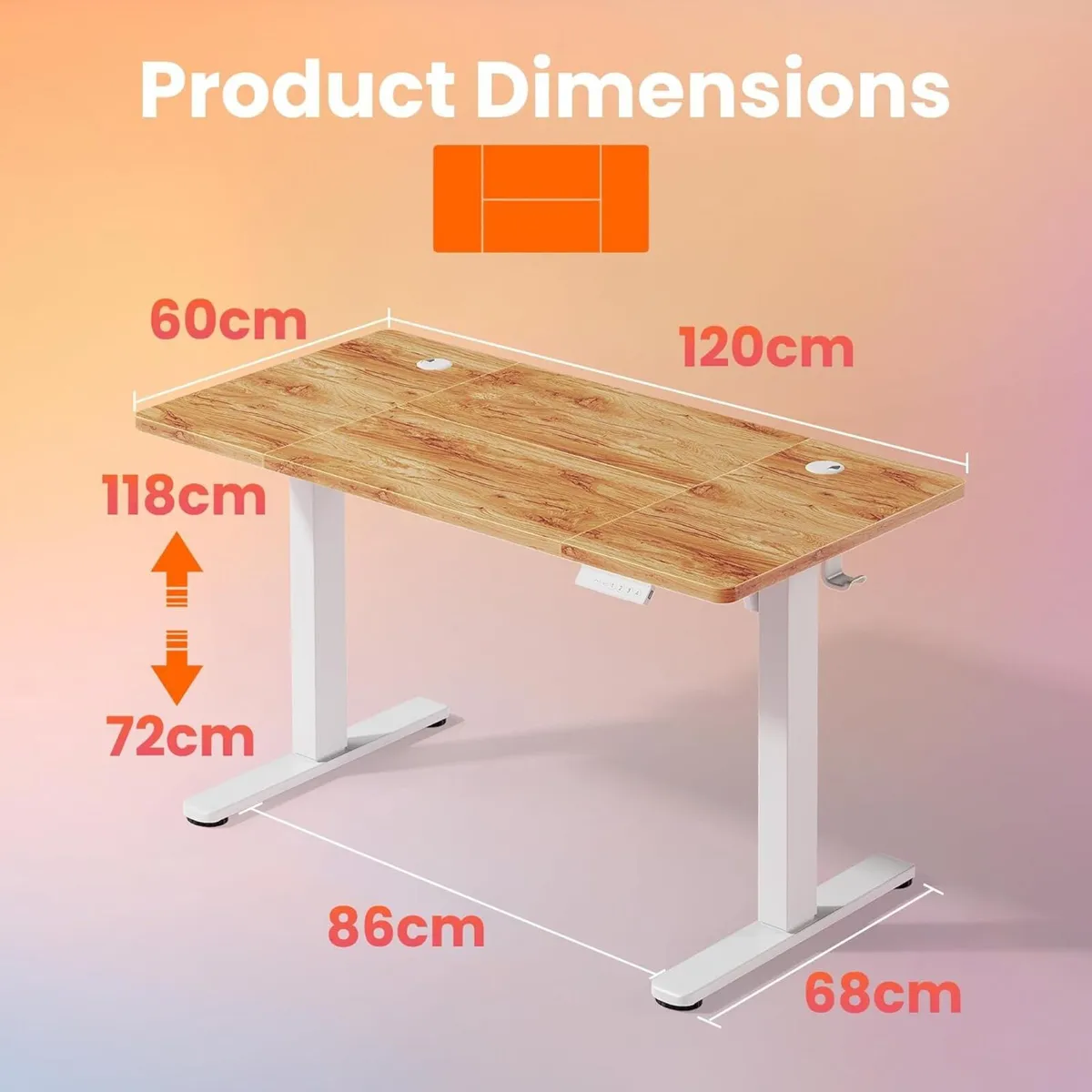 120 cm Electric Standing Desk Adjustable Height 4 - Image 4