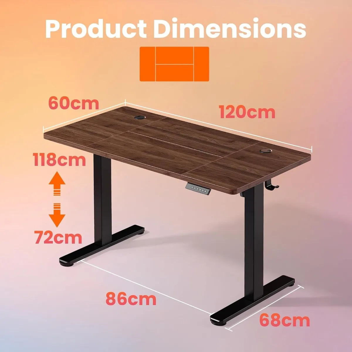 120 cm Electric Standing Desk Adjustable Height 4 - Image 3