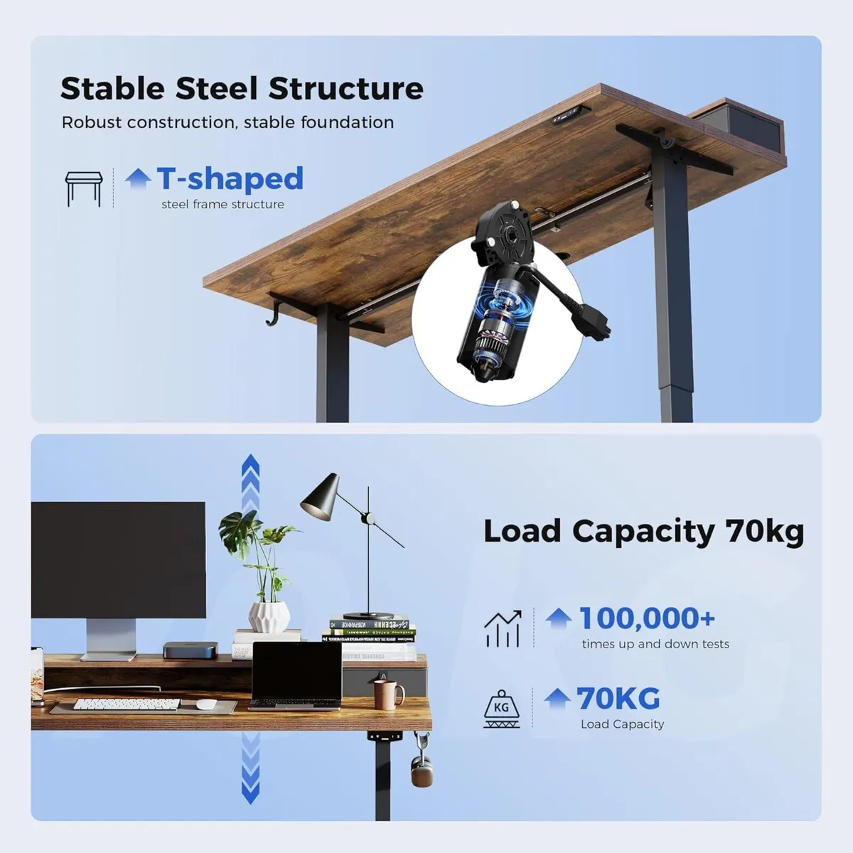 Electric Adjustable Height Desk with 2 Drawers - Image 4