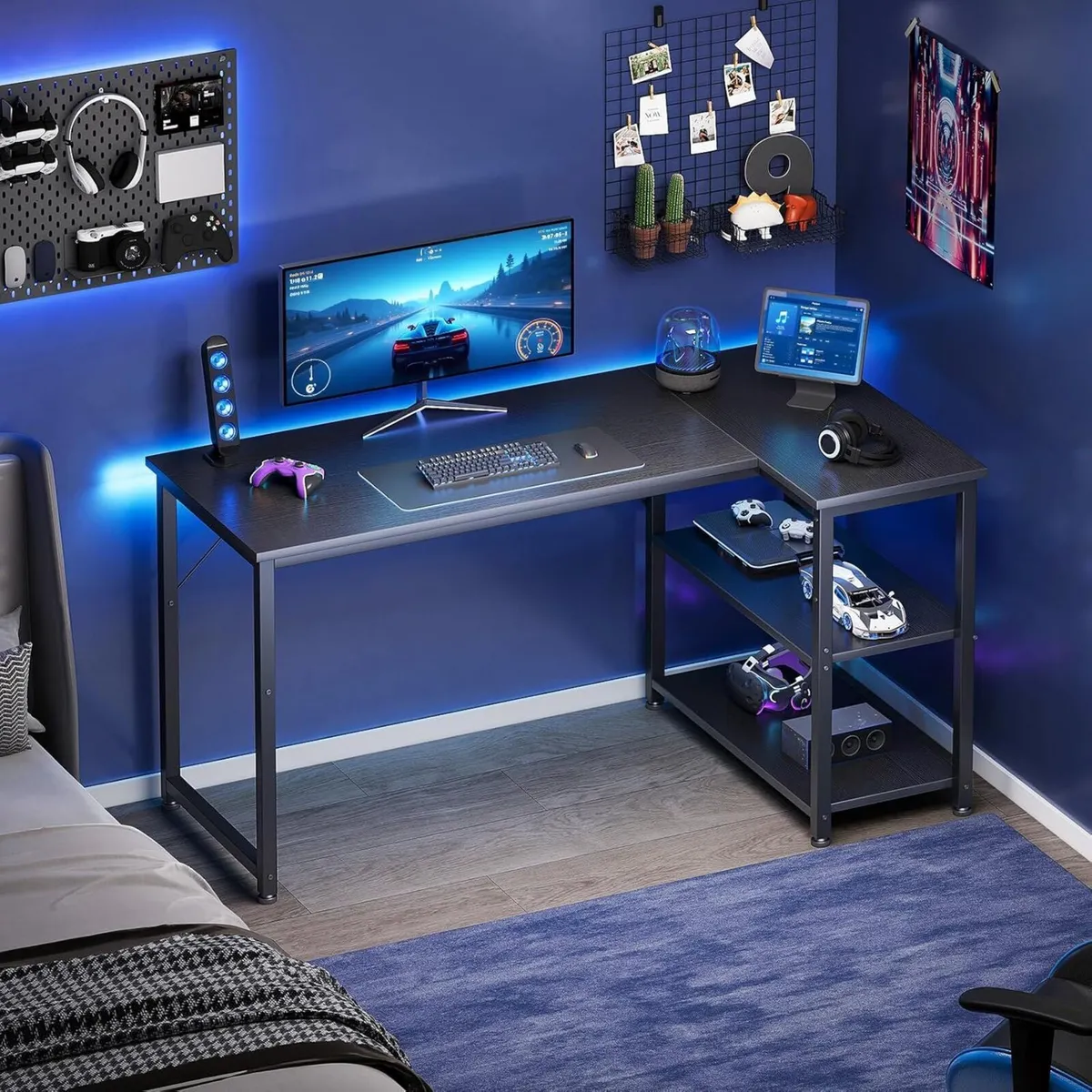 L Shaped Gaming Desk 120x70 cm Computer Corner - Image 2