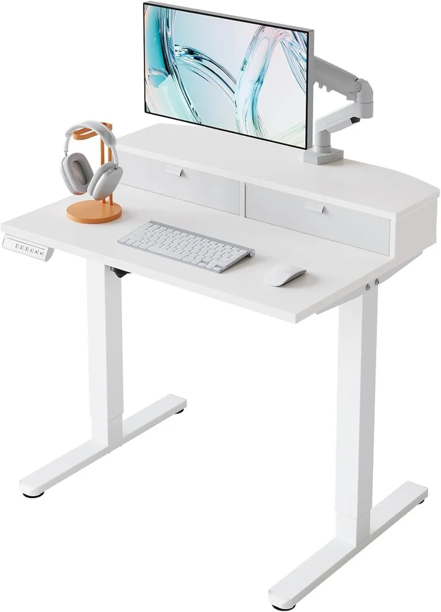 80 x 53 cm Small Electric Standing Desk with - Image 1
