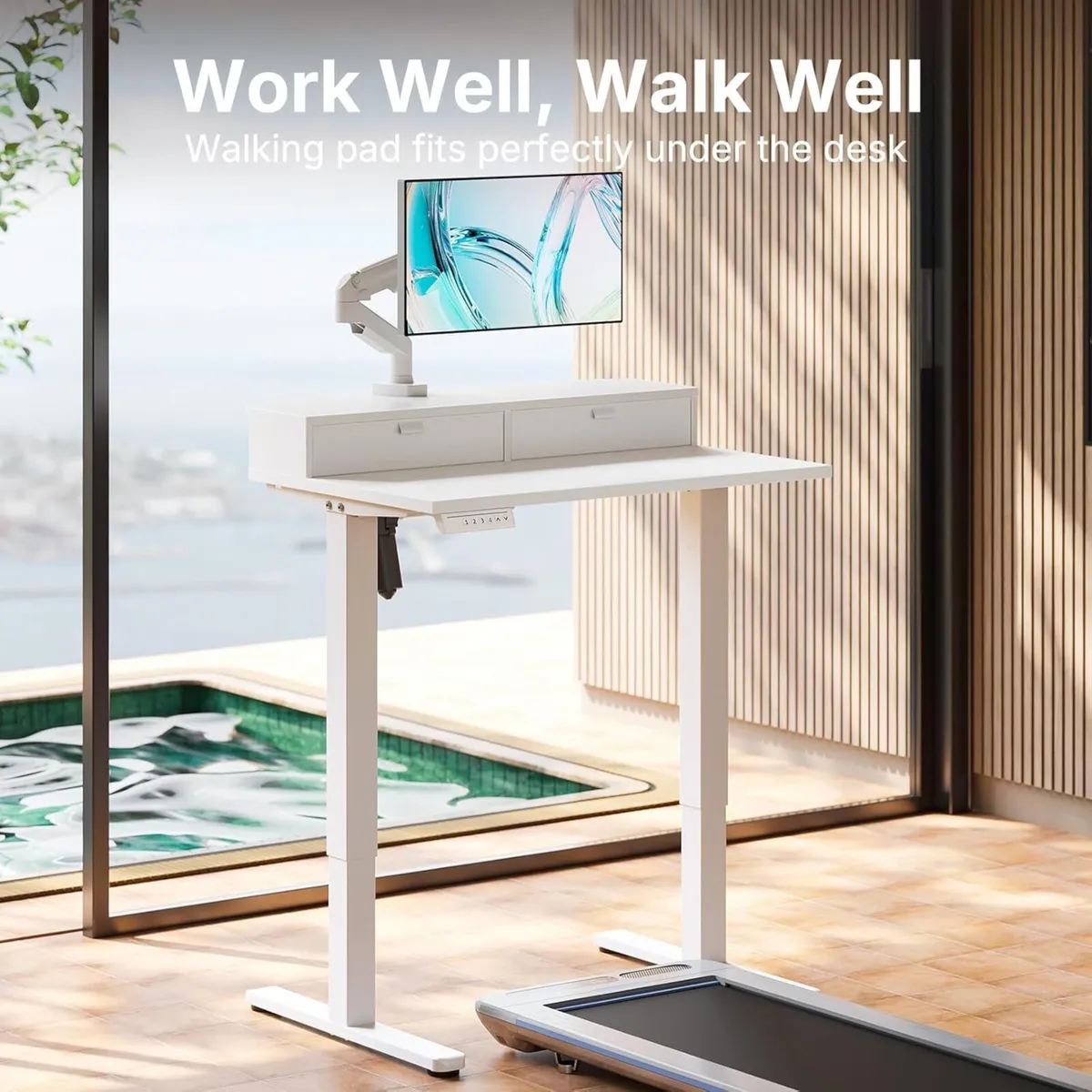 80 x 53 cm Small Electric Standing Desk with - Image 3