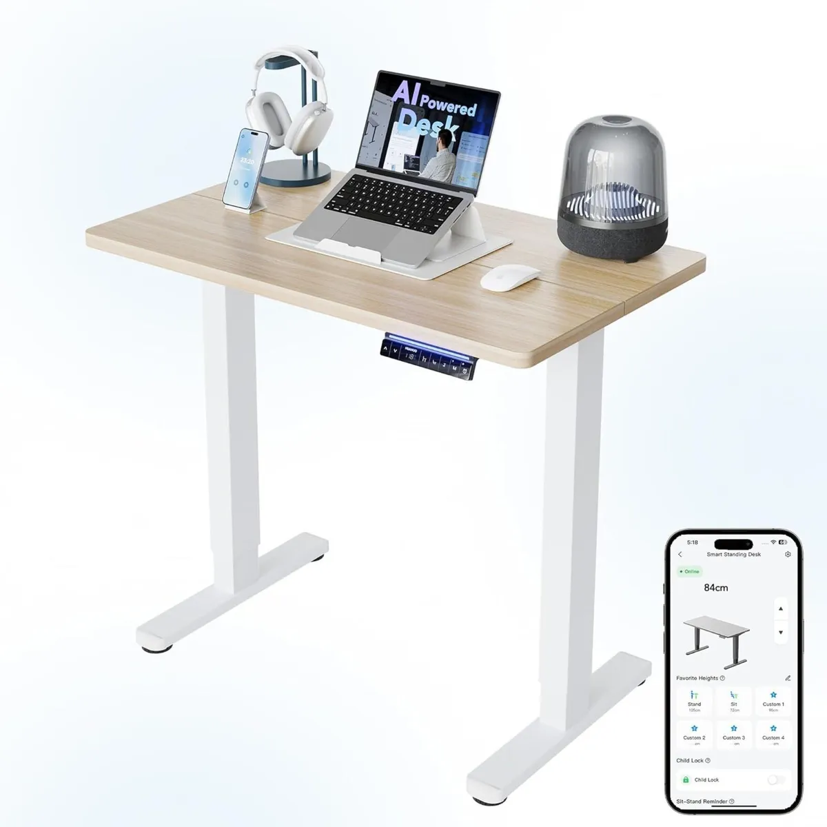 AI-Powered Electric Standing Desk with Smart APP - Image 1