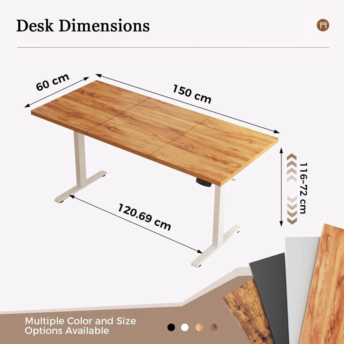 Height-Adjustable Desk Electric Sit-Stand Office - Image 2