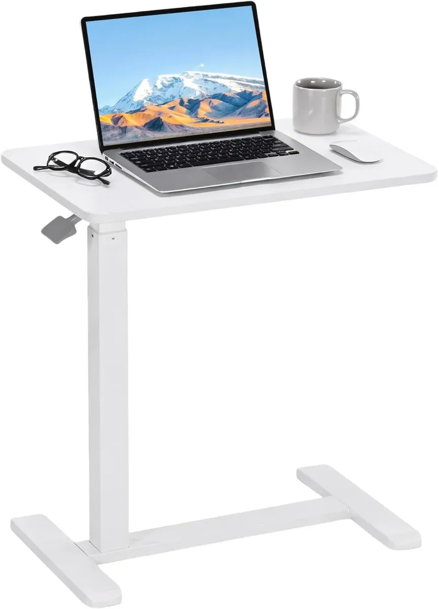 Mobile Standing Desk Over Bed Table with Wheels - Image 1