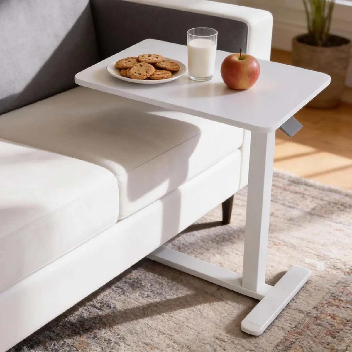 Mobile Standing Desk Over Bed Table with Wheels - Image 2