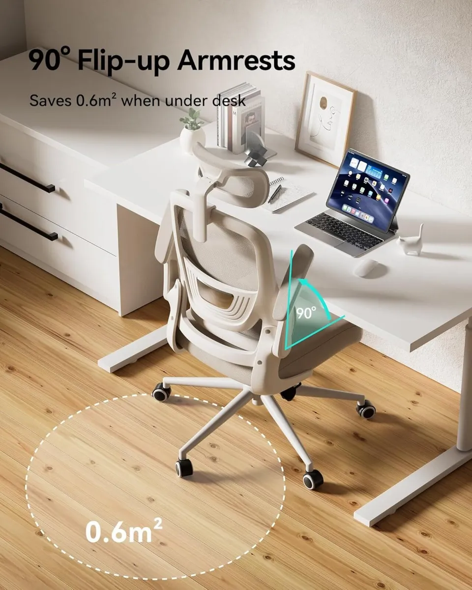 P1 Ergonomic Office Chair with Flip-Up Armrest - Image 3