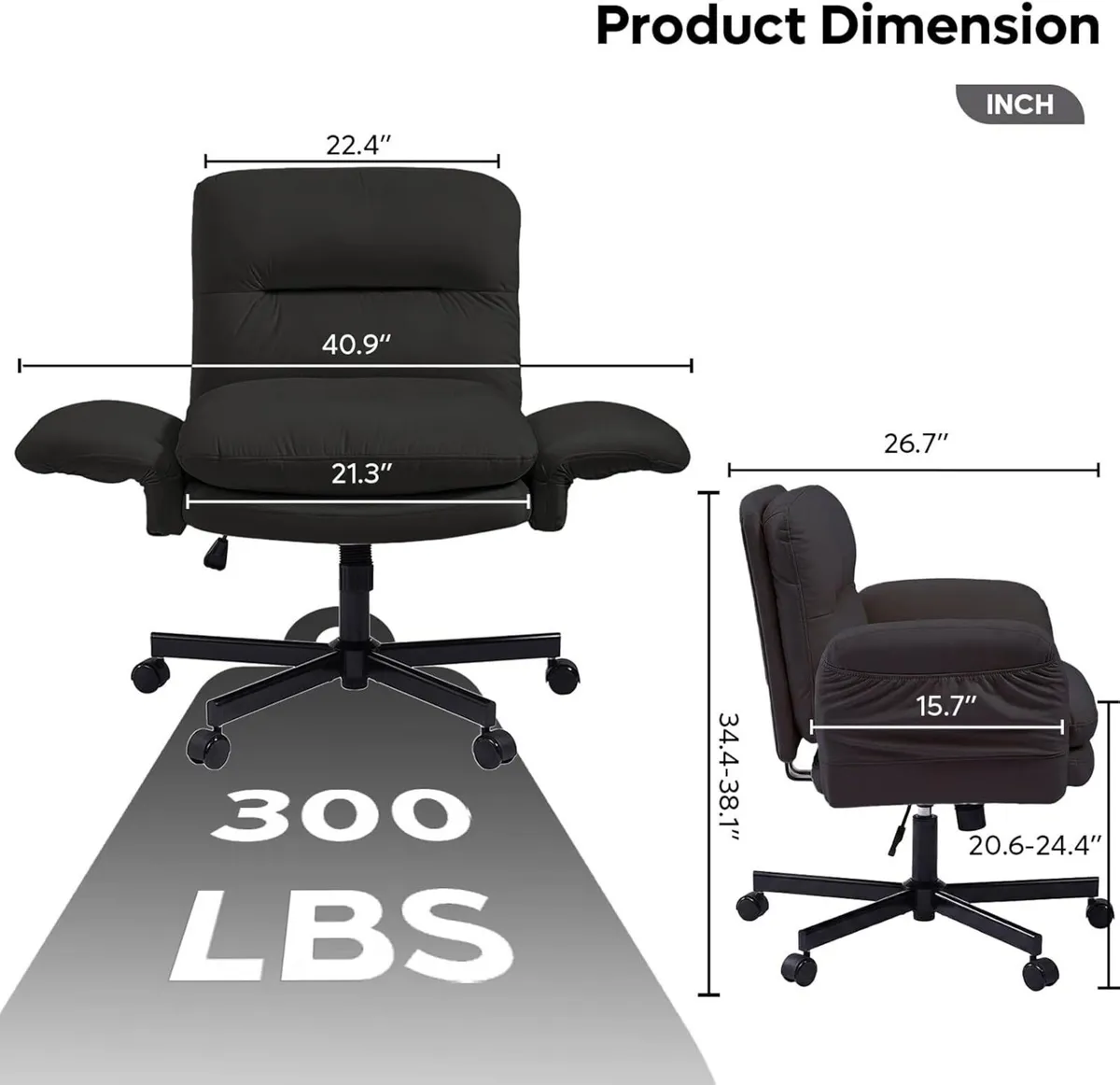Ergonomic Cross Office Chair Flip-Up Armrests - Image 3