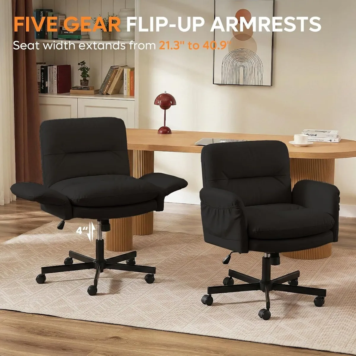 Ergonomic Cross Office Chair Flip-Up Armrests - Image 4