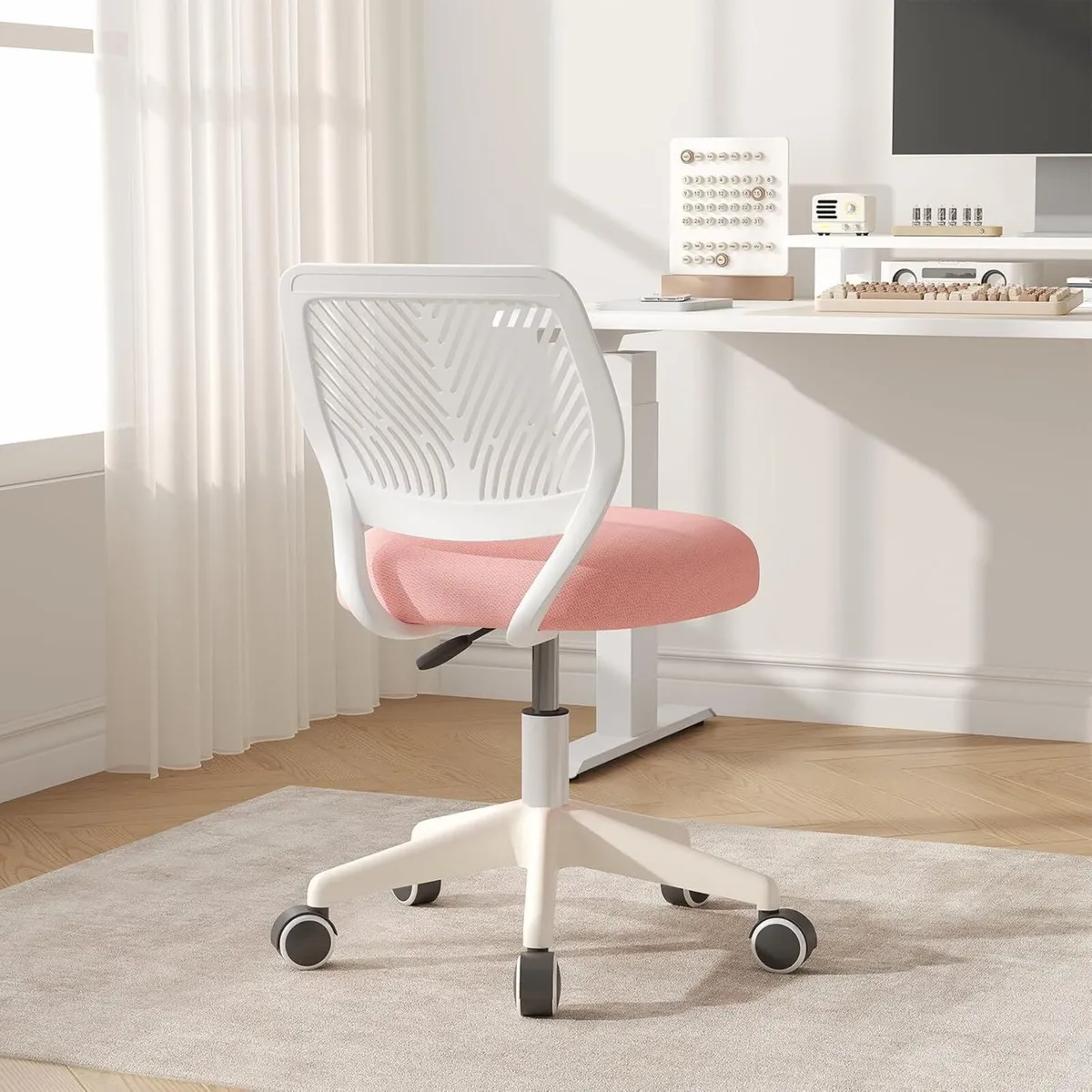 Armless Desk Chair Height Adjustable Swivel - Image 3