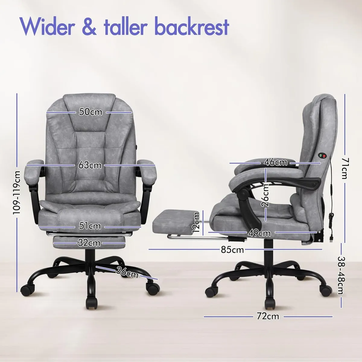 Office Chair Massage with Footrest for Home Desk - Image 3