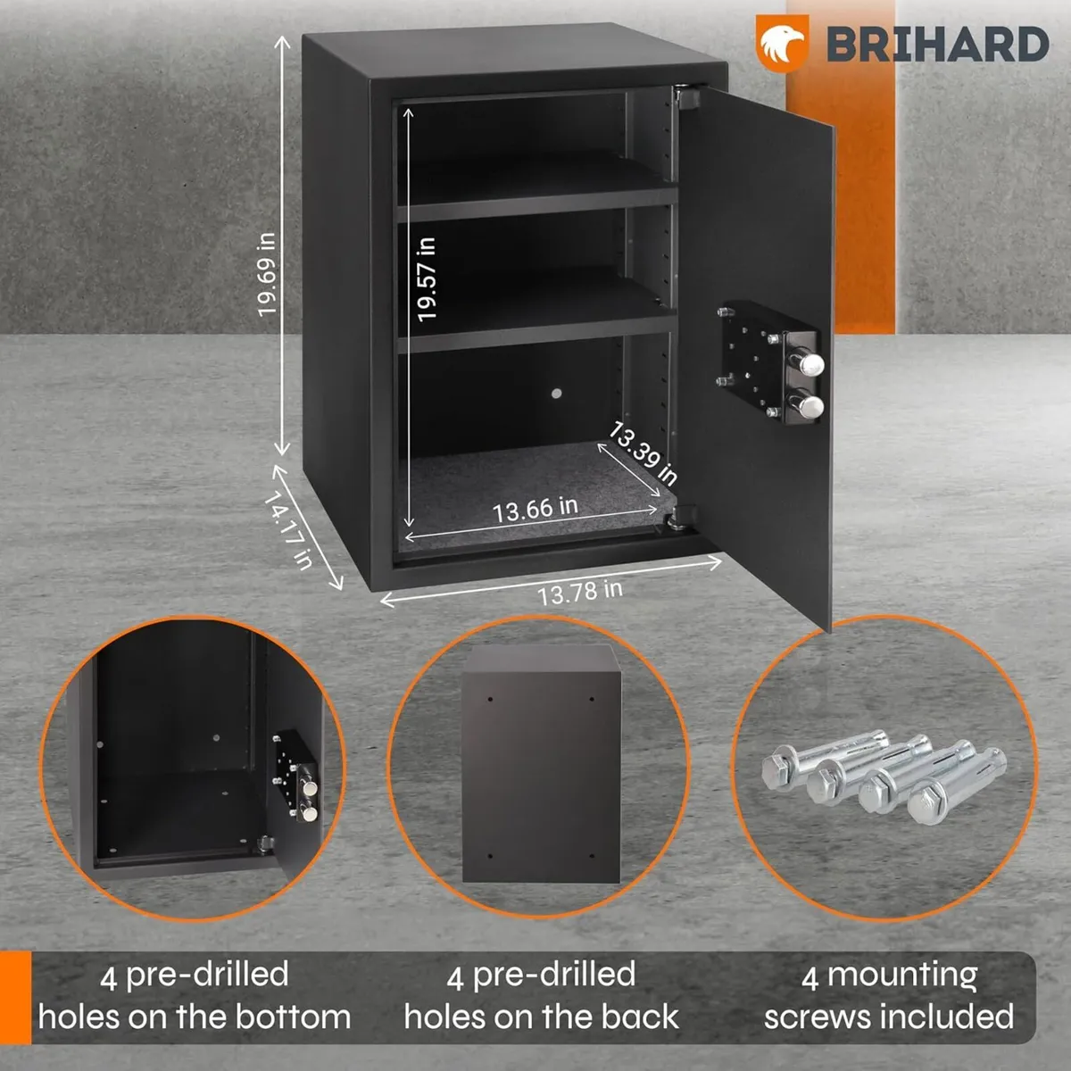 Business XL Key Lock Safe 50x35x36cm with - Image 3