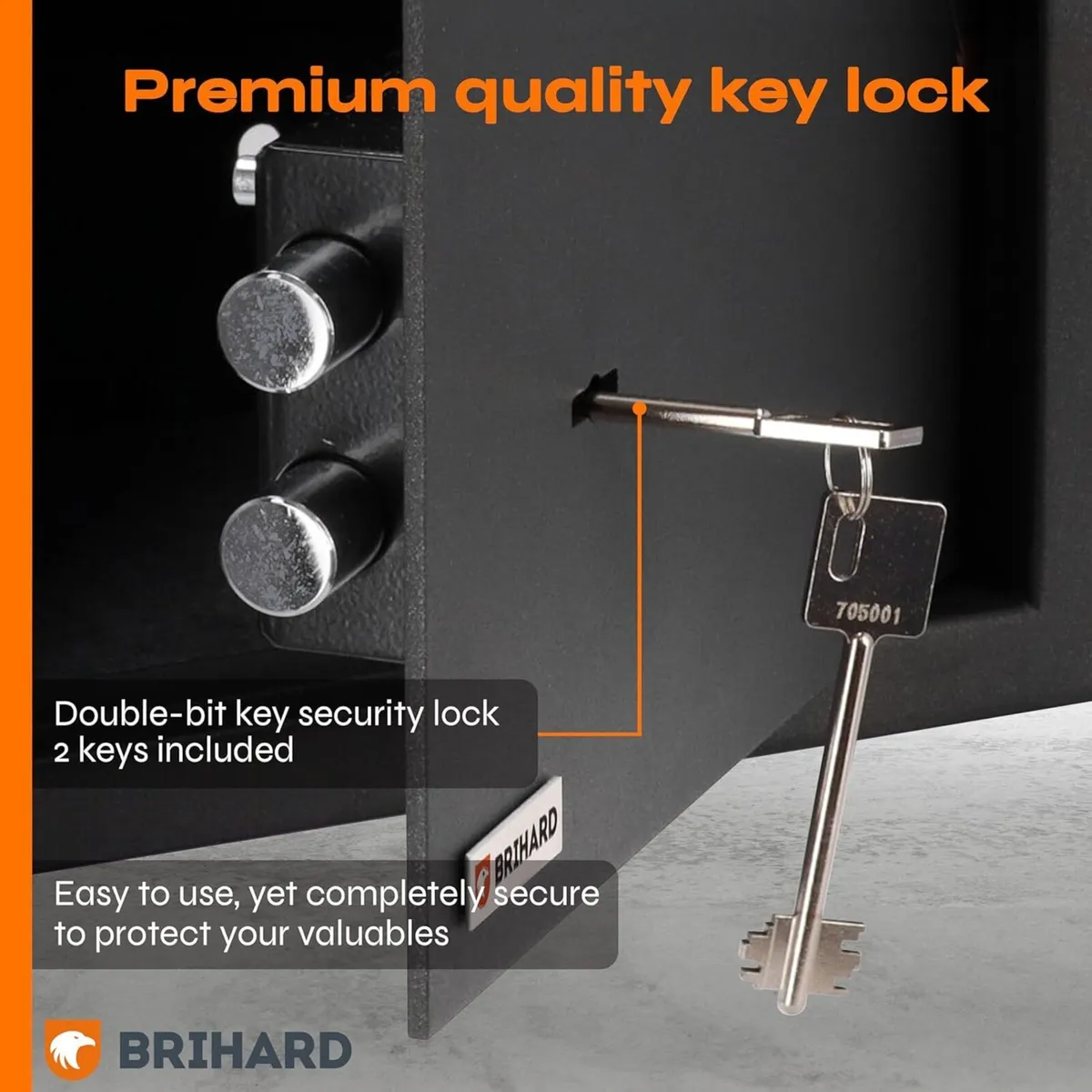 Business XL Key Lock Safe 50x35x36cm with - Image 4