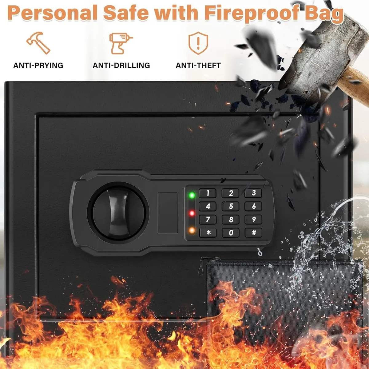 31L Fireproof Safe with Bag Anti-Theft Home - Image 3