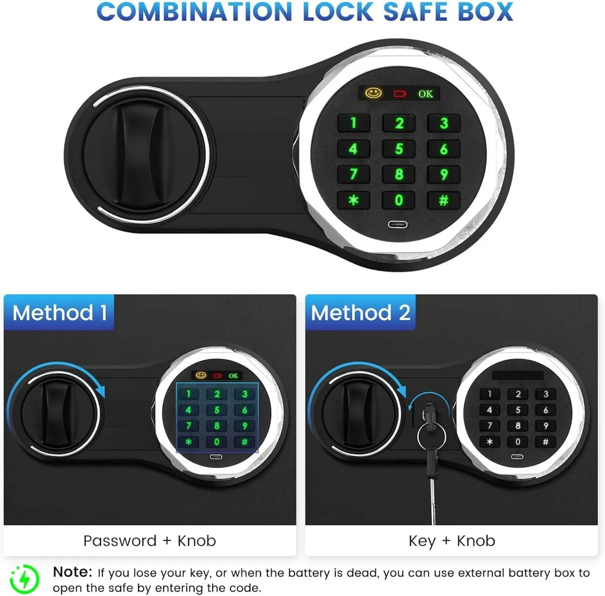 Fireproof Safe Box with Document Bag 43L Personal - Image 4