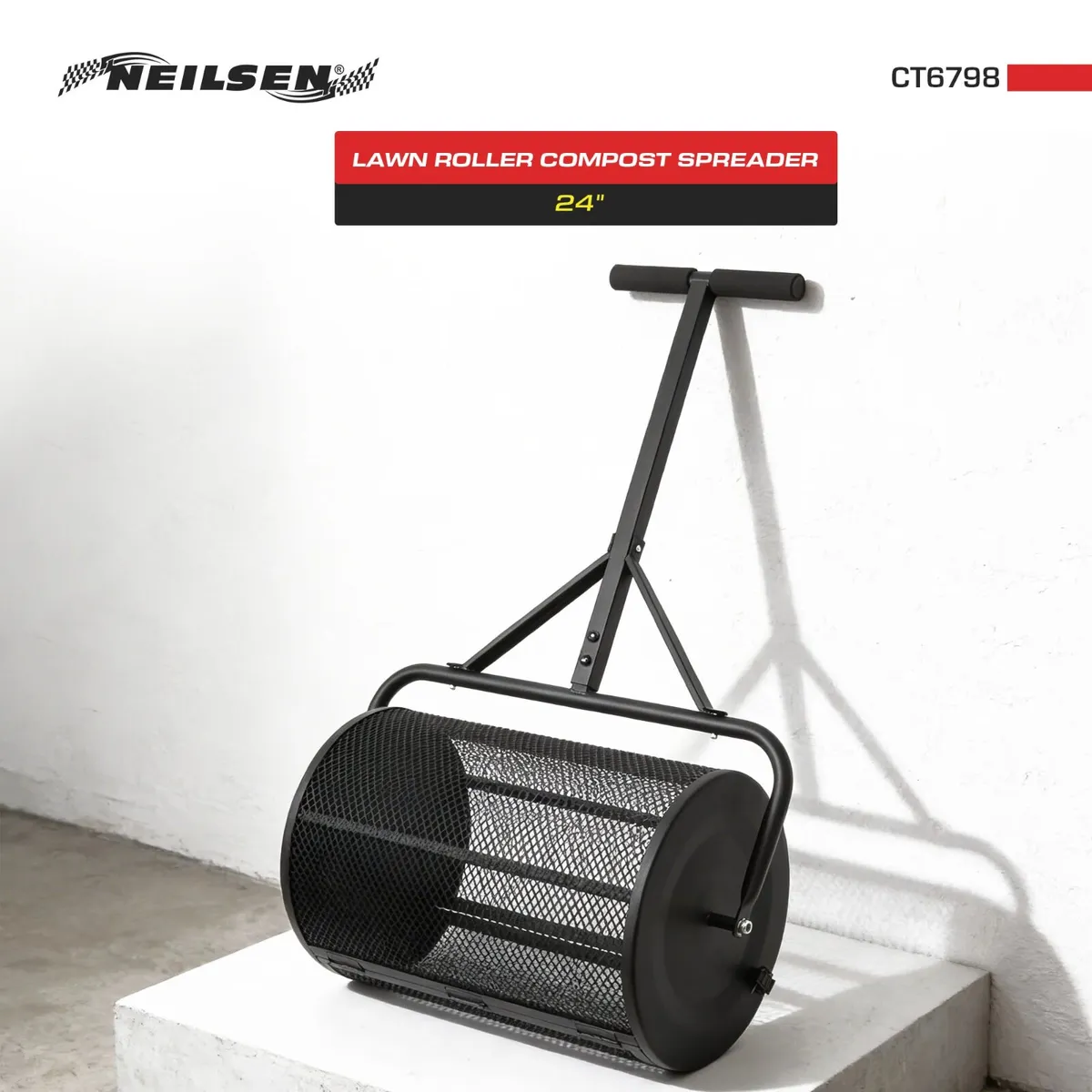 24in Lawn Roller Compost Spreader 75L - Image 2