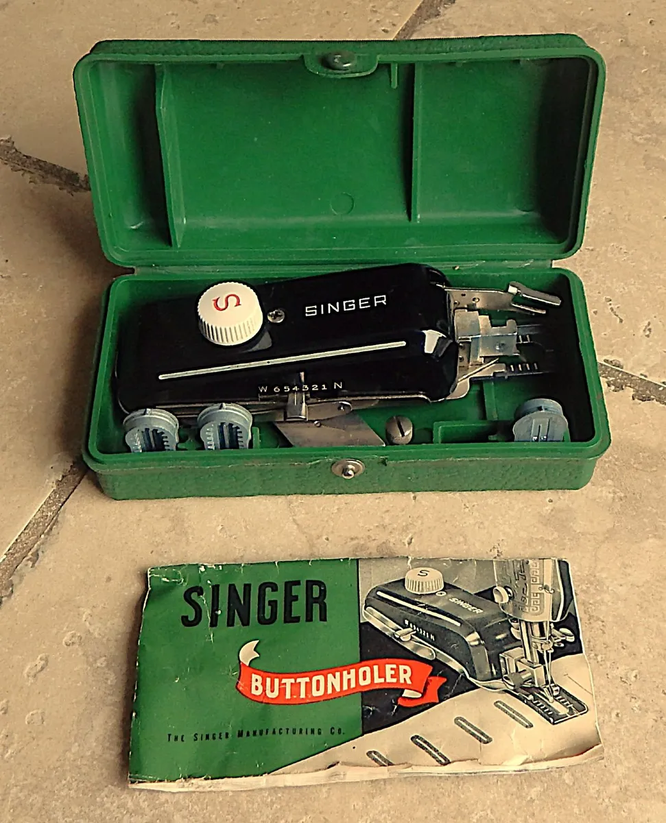 Vintage Singer Sewing Machine Buttonholer - Image 1