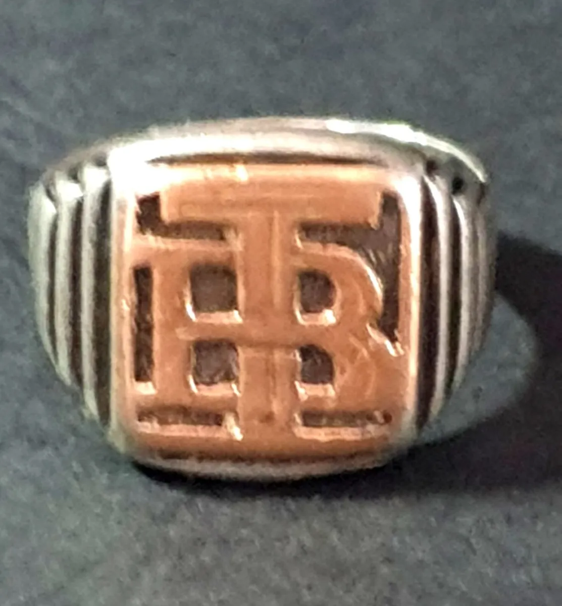 Vintage Silver & Gold Accents Thomas Burberry Ring - Image 1