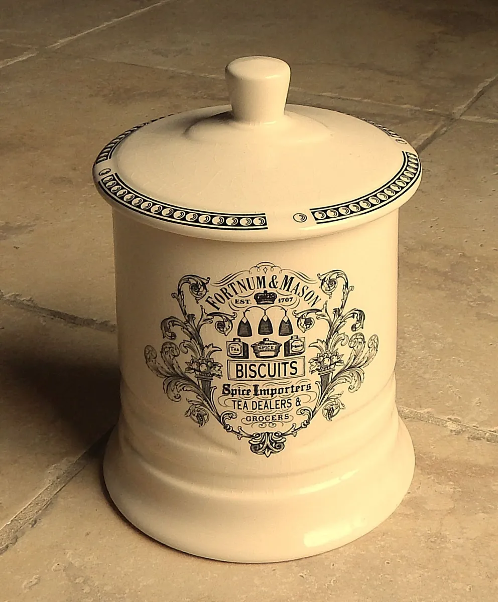 Vintage Ceramic Fortnum & Mason Biscuit Jar - Image 1