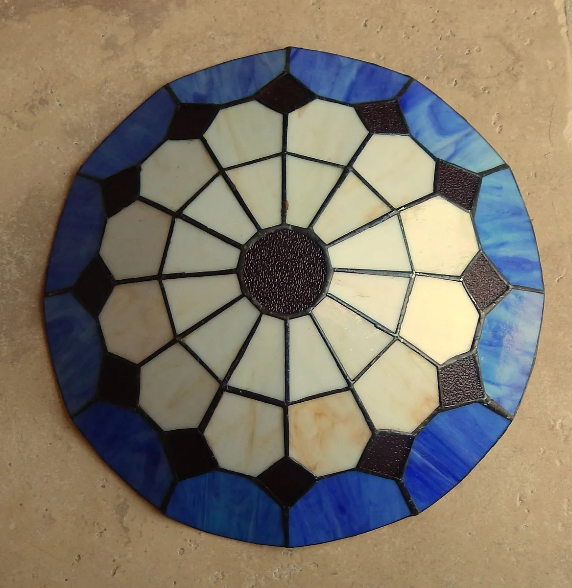 Tiffany Style Pendant Light Shade in Glass & Metal - Image 2