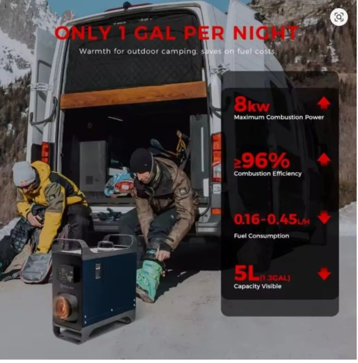 Diesel Air Heater 8KW 12V - 24V 220V Bluetooth - Image 2