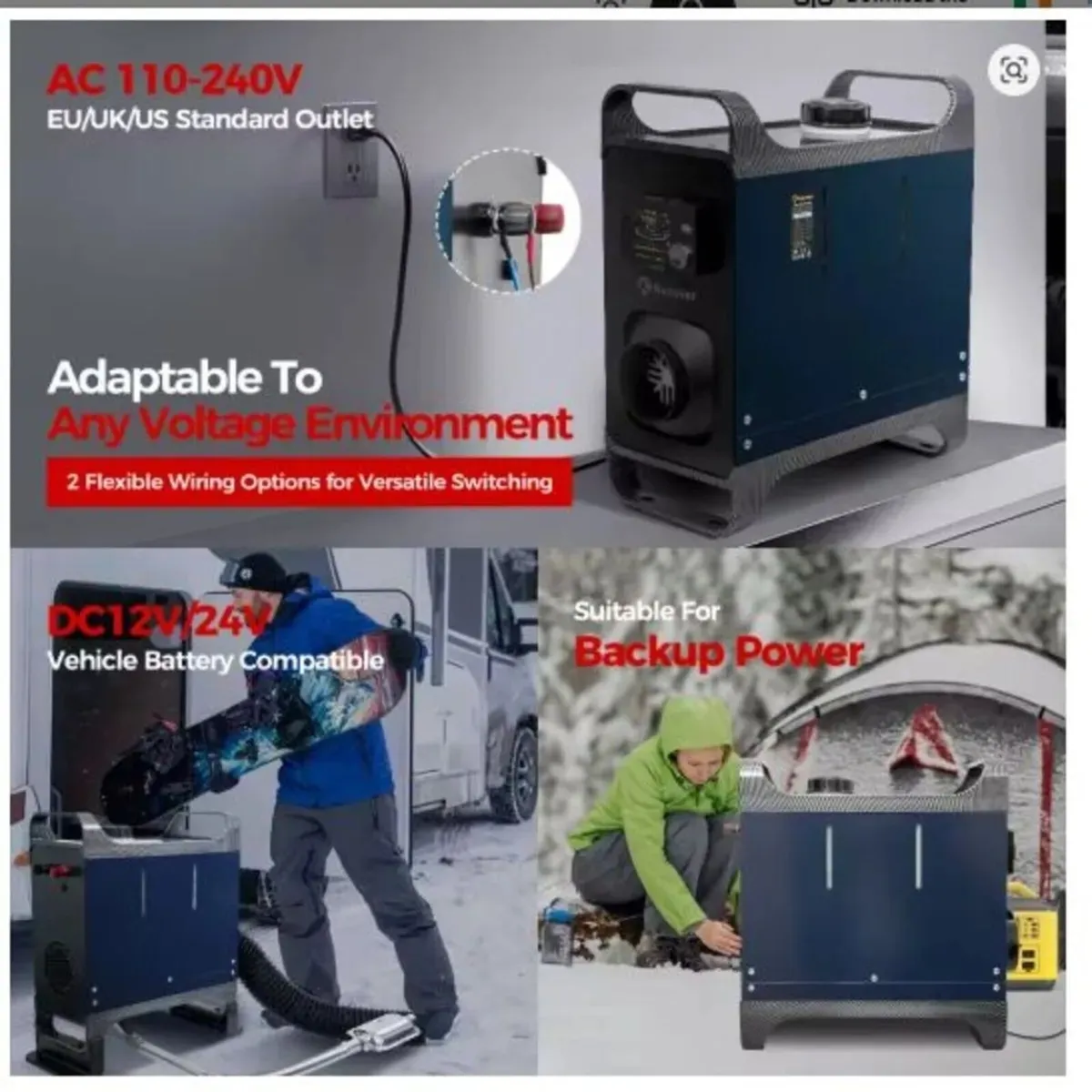 Diesel Air Heater 8KW 12V - 24V 220V Bluetooth - Image 4