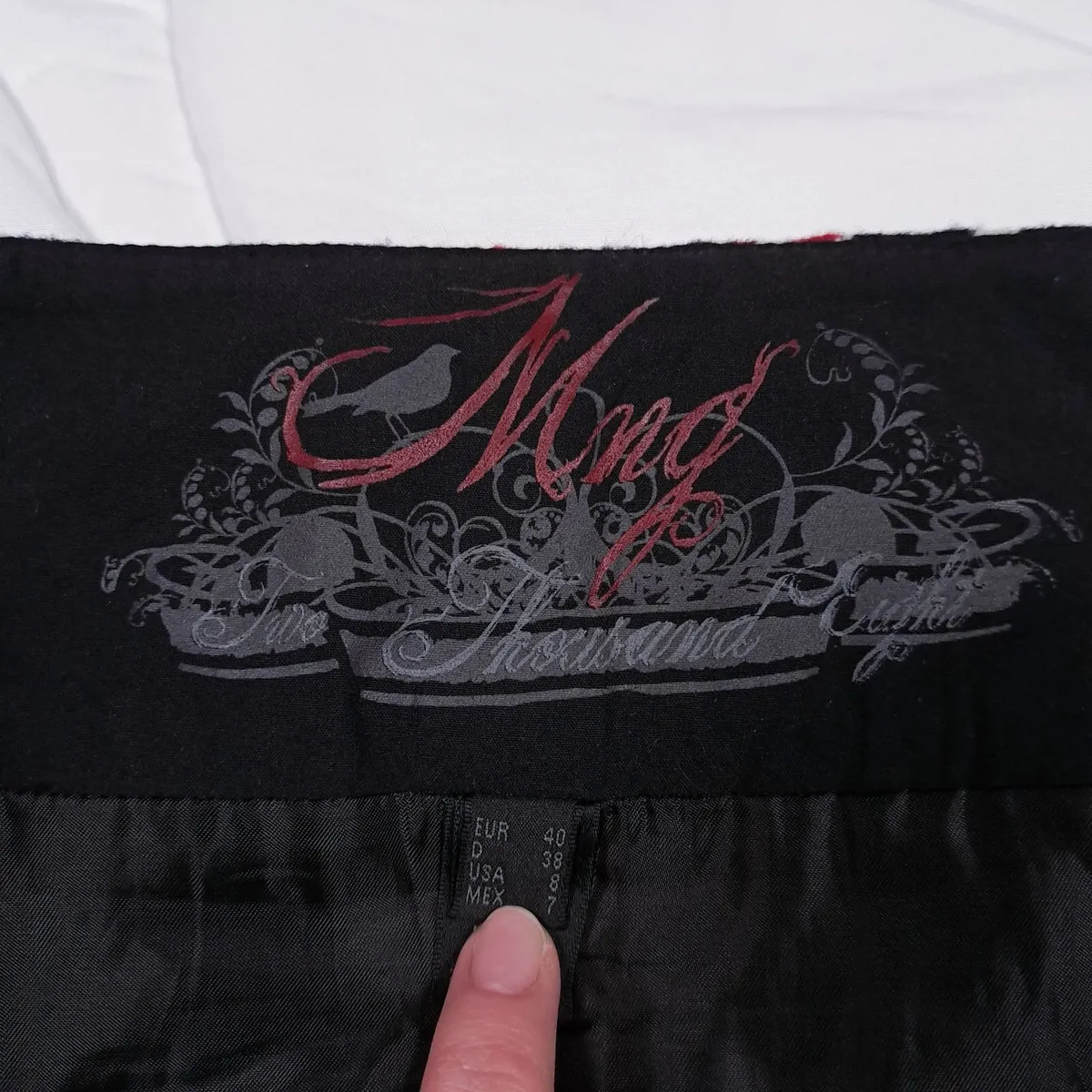 Mango Vintage Red Black Plaid Mini Skirt 12UK/40EU - Image 4